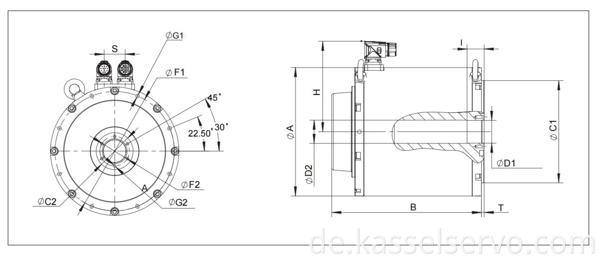 7Direct Drive Motor Mechanical Data Blind Hole Shaft Type